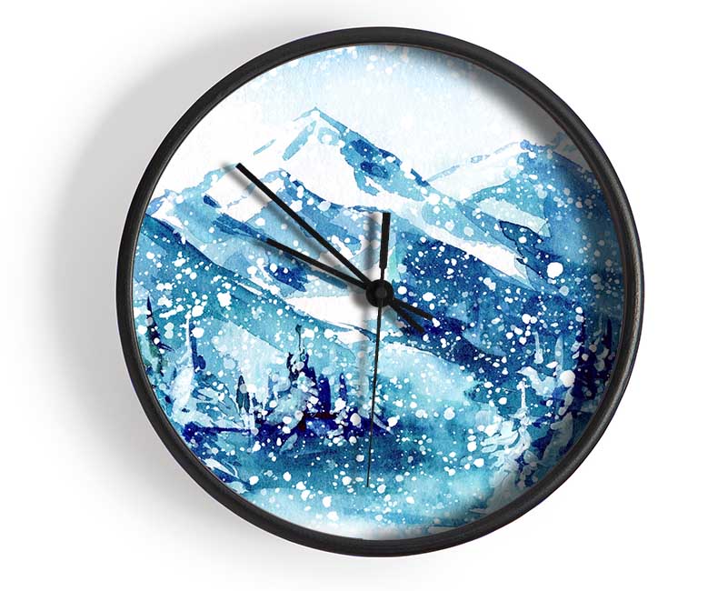 Snowy Mountains Bliss Clock - Wallart-Direct UK