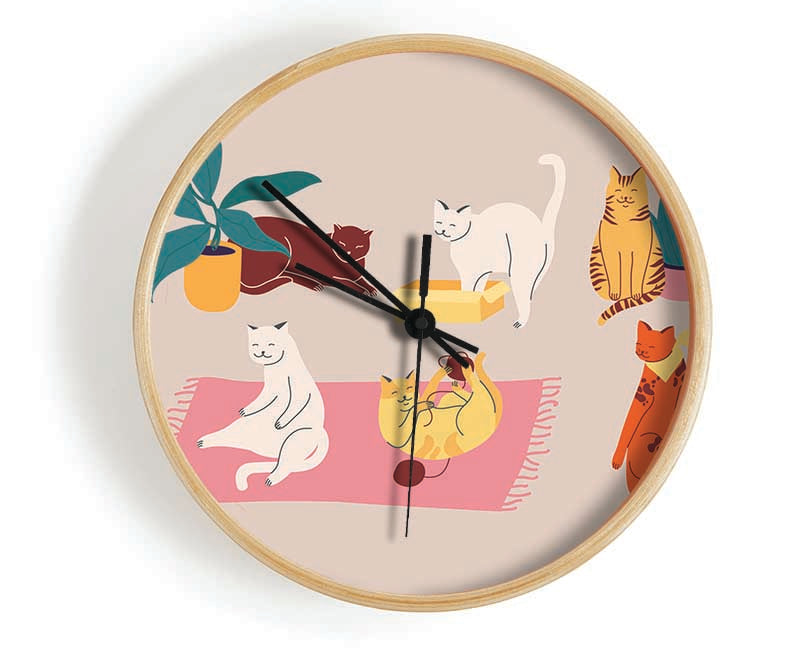 Peaceful Cat Home Clock - Wallart-Direct UK