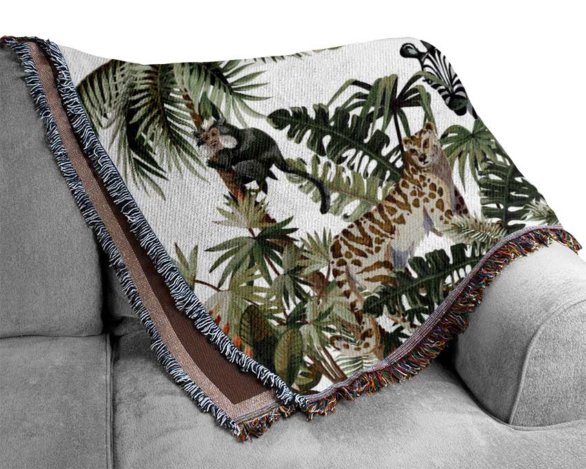 Jungle Paradise Animals Woven Blanket