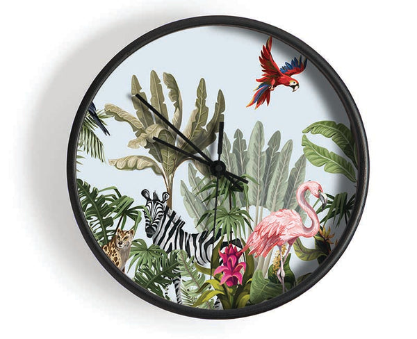 Jungle Paradise Animals Clock - Wallart-Direct UK