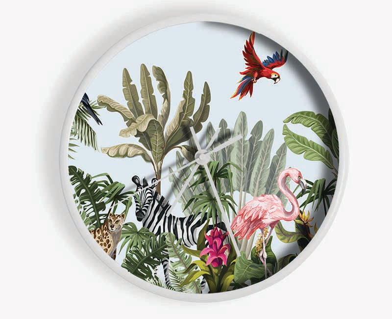 Jungle Paradise Animals Clock - Wallart-Direct UK