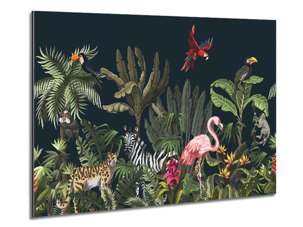 Jungle Paradise Animals Black