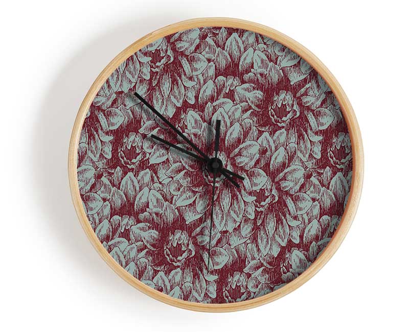 The Deep Brown Flower Clock - Wallart-Direct UK