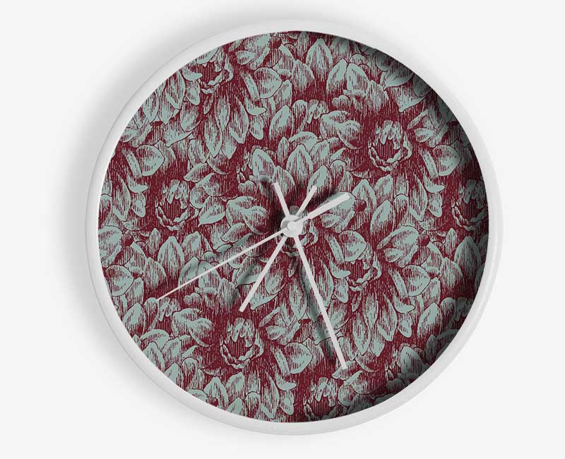 The Deep Brown Flower Clock - Wallart-Direct UK