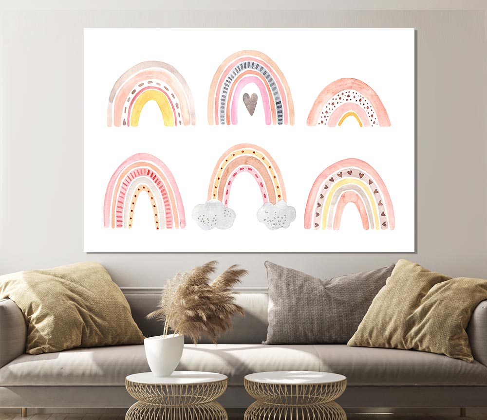 Contemporary Rainbows Print Poster Wall Art