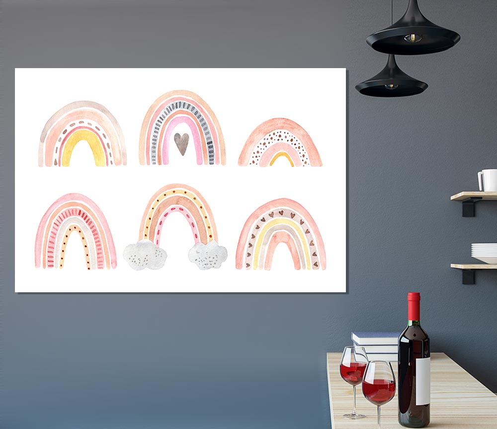 Contemporary Rainbows Print Poster Wall Art