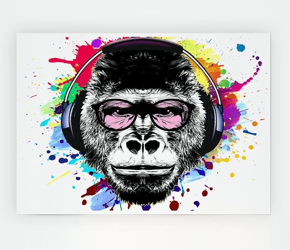 Gorilla Glasses Paint Splatter Print Poster Wall Art