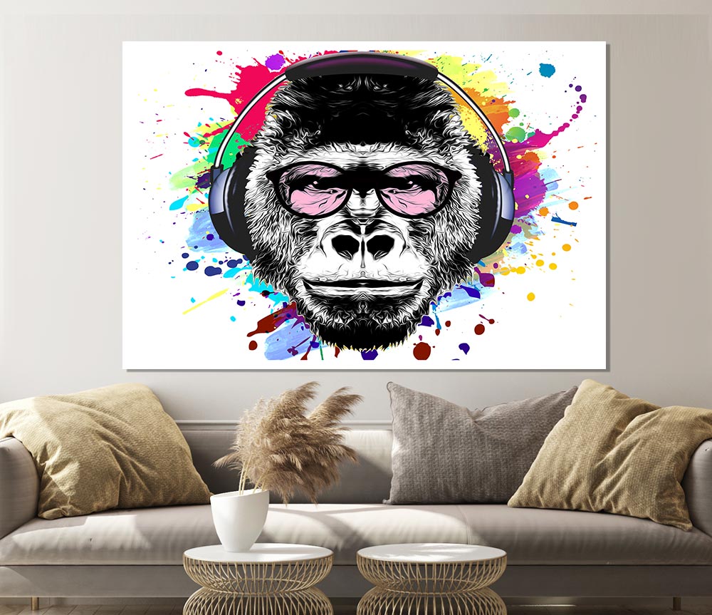 Gorilla Glasses Paint Splatter Print Poster Wall Art