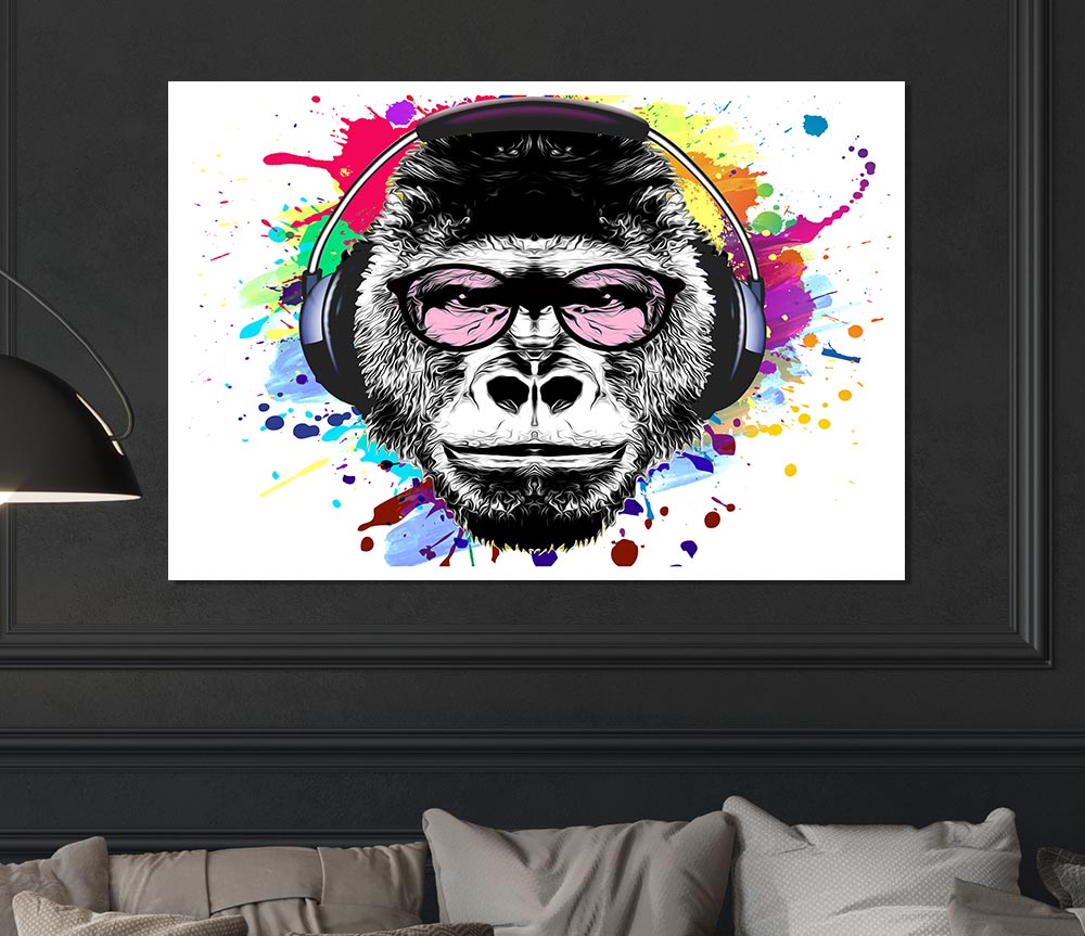 Gorilla Glasses Paint Splatter Print Poster Wall Art