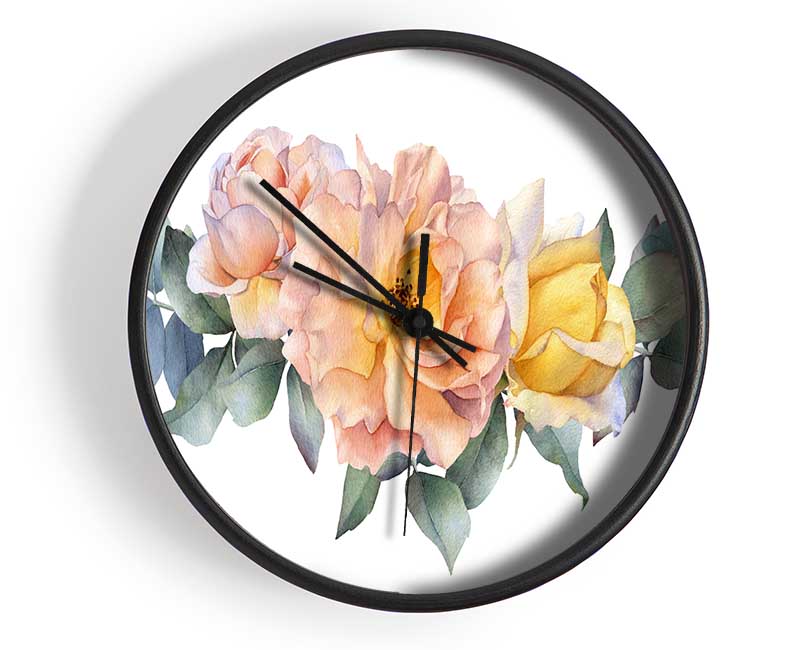 The Blush Pink Rose Clock - Wallart-Direct UK