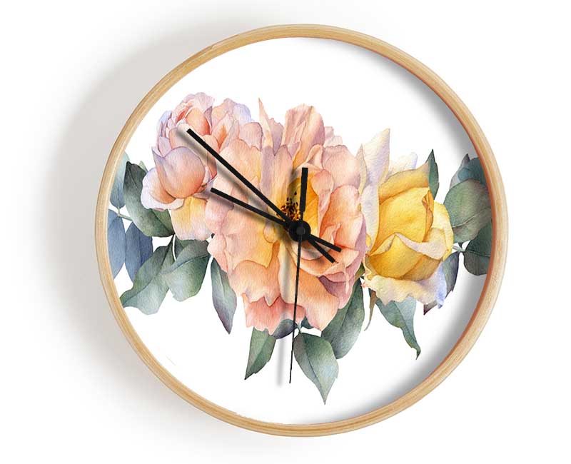 The Blush Pink Rose Clock - Wallart-Direct UK