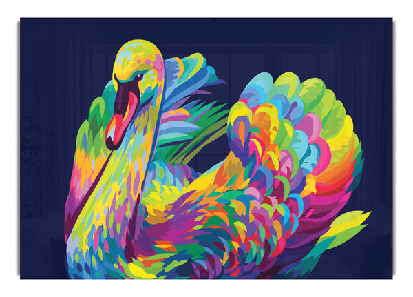 The Vibrant Swan Sitting