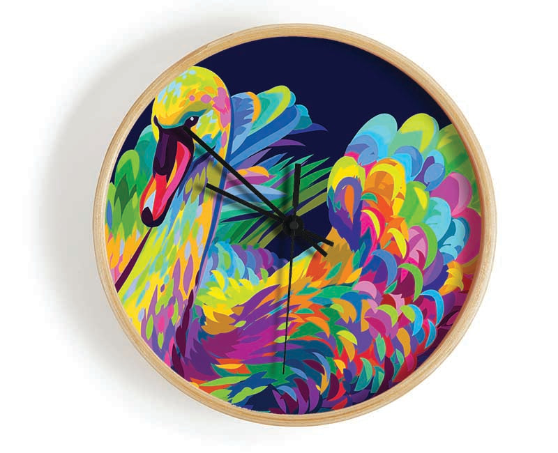 The Vibrant Swan Sitting Clock - Wallart-Direct UK