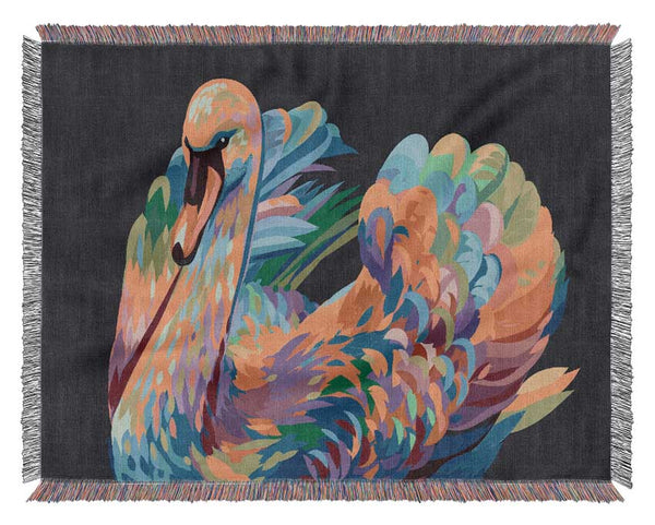 The Vibrant Swan Sitting Woven Blanket