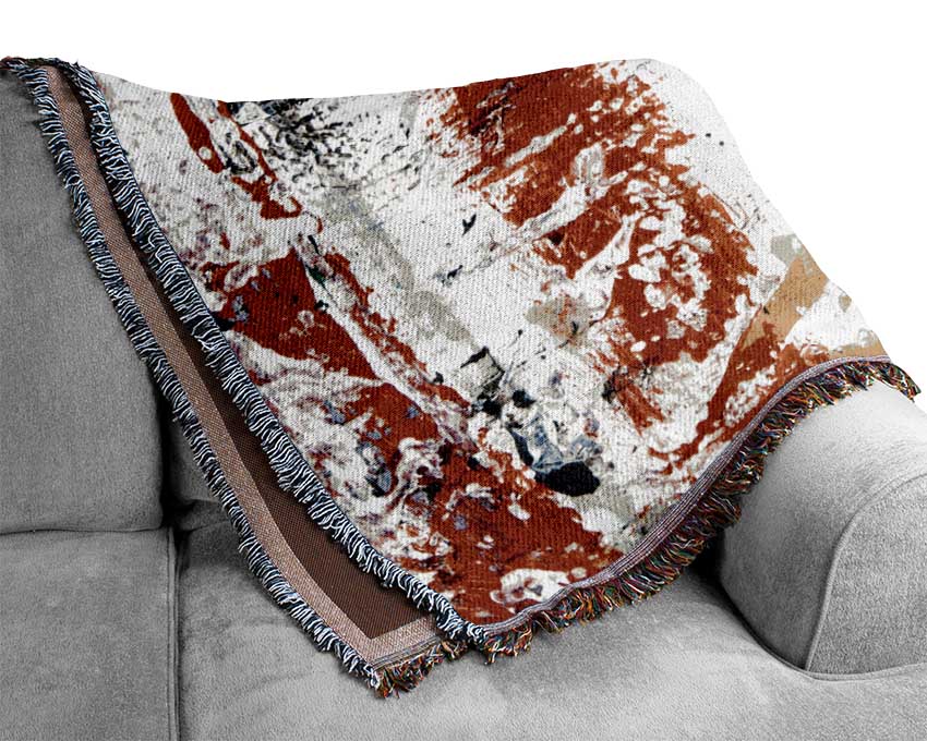 Distorted Red Patch Woven Blanket