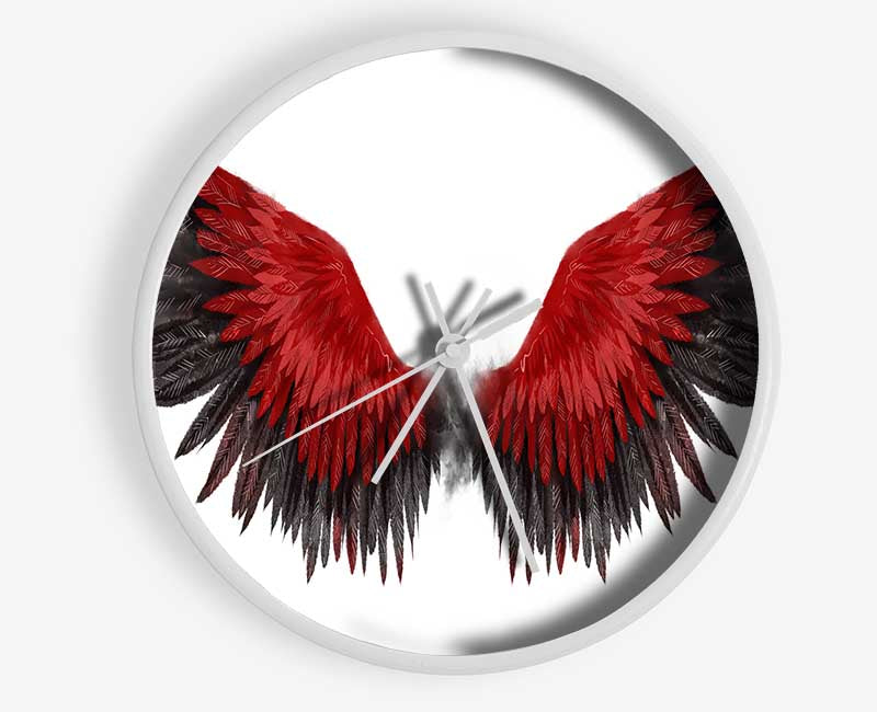 The Read Feathers Of A Bird Clock - Wallart-Direct UK