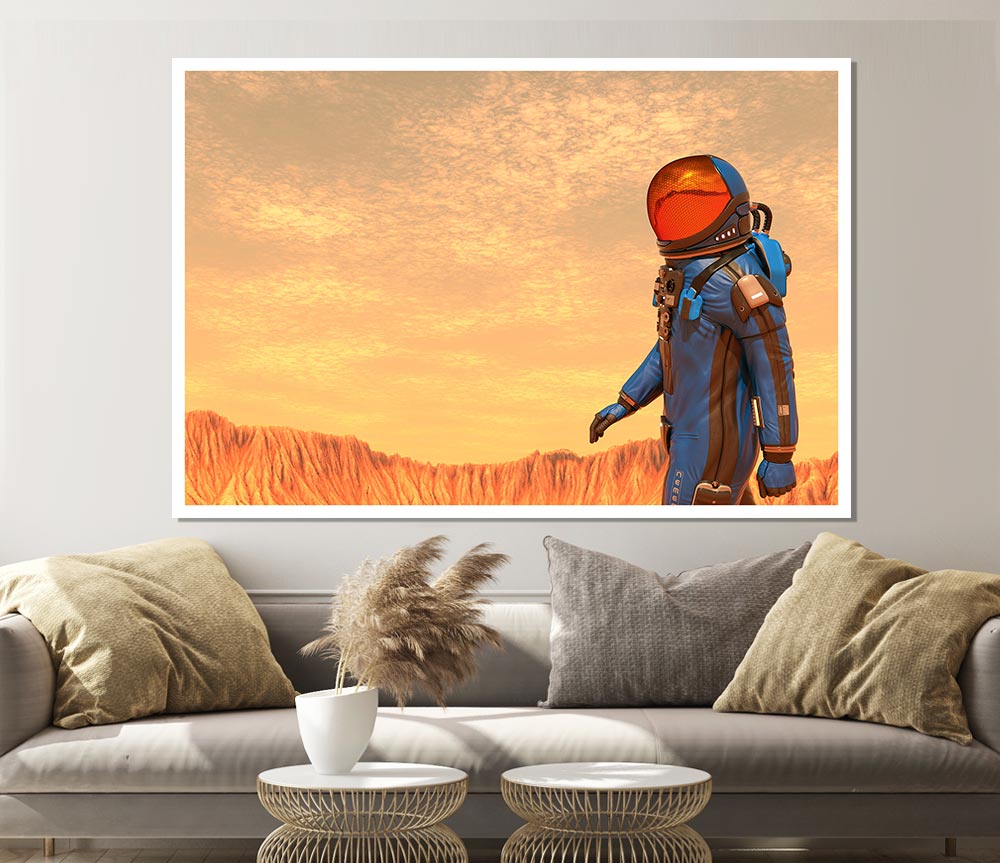 The Space Man In Mars Print Poster Wall Art