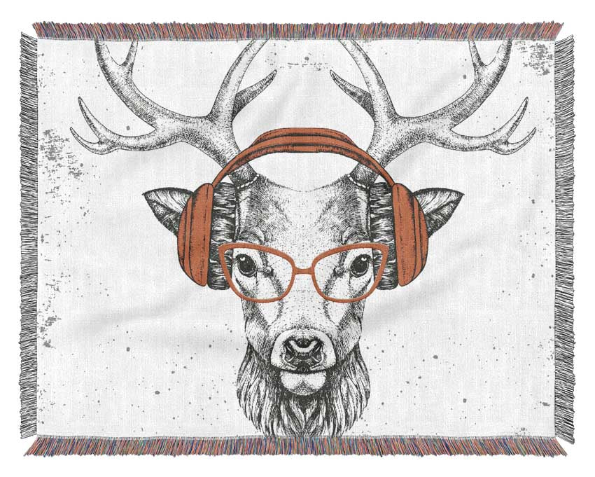 The Stag Headphones Woven Blanket