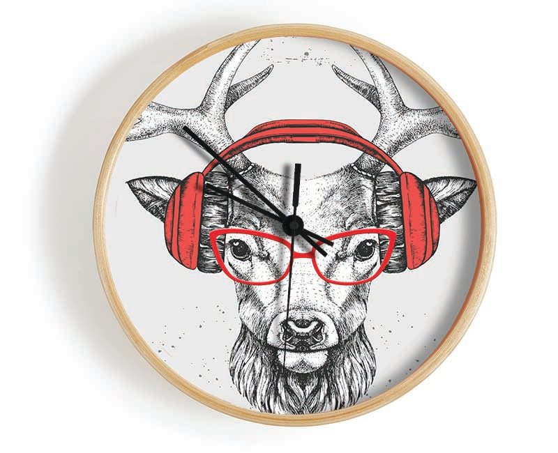 The Stag Headphones Clock - Wallart-Direct UK