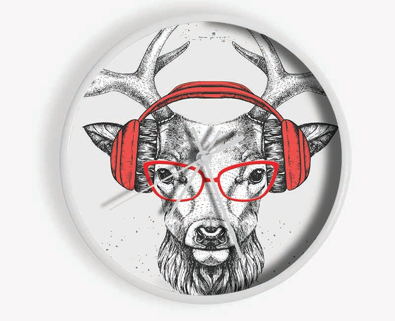 The Stag Headphones Clock - Wallart-Direct UK