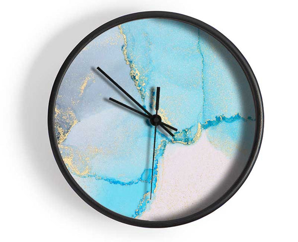 The Blue And Grey Glitter Clock - Wallart-Direct UK