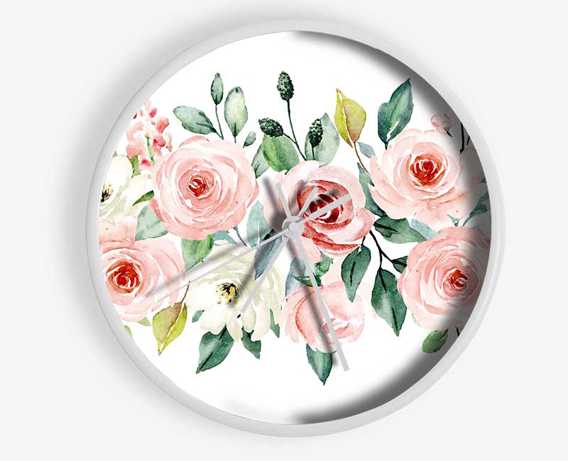 Floral Roses Bouquet Clock - Wallart-Direct UK