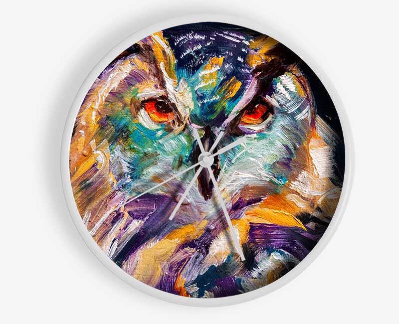 The Vivid Owl Stare Clock - Wallart-Direct UK