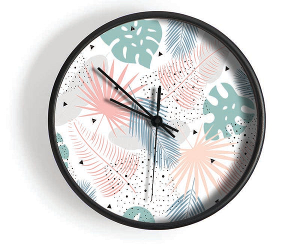 The Modern Cheese Plant Pattern Clock - Wallart-Direct UK