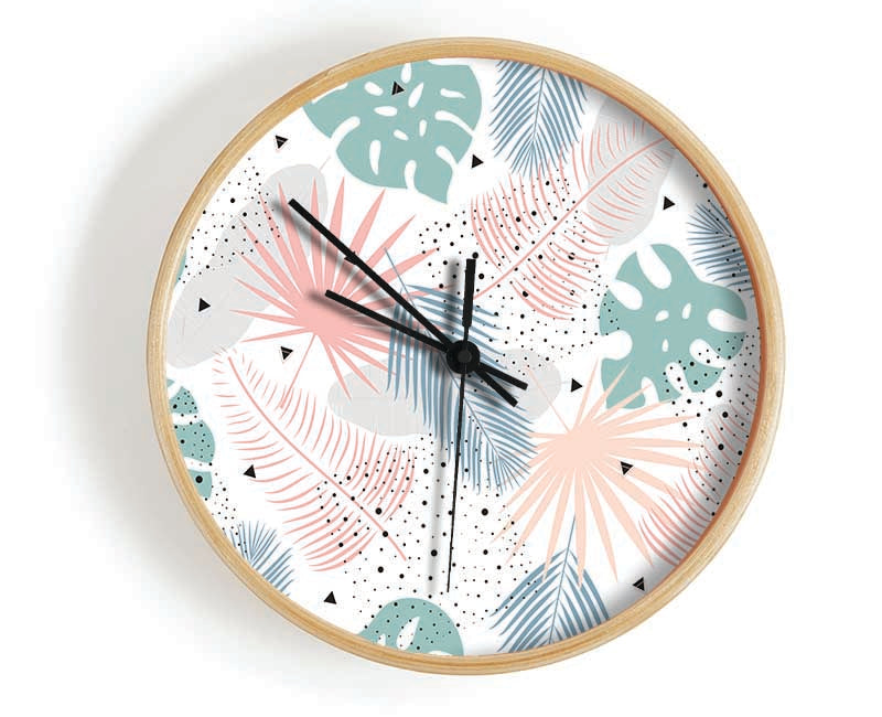 The Modern Cheese Plant Pattern Clock - Wallart-Direct UK