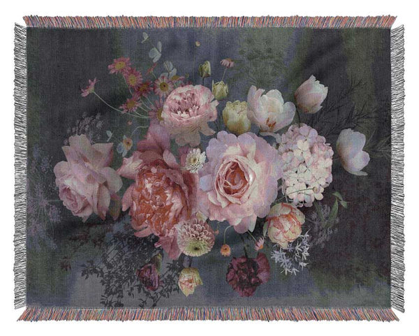 Realism Flowers Woven Blanket