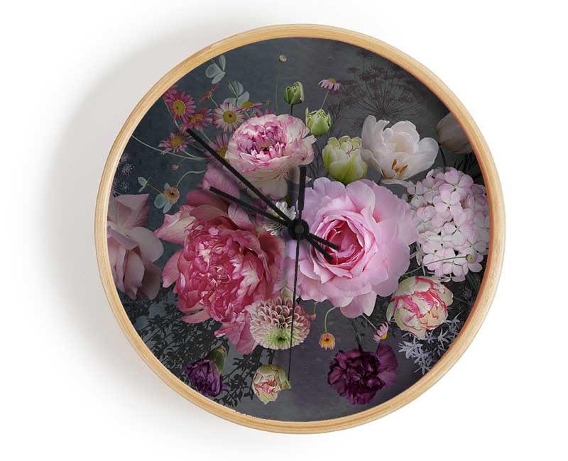 Realism Flowers Clock - Wallart-Direct UK