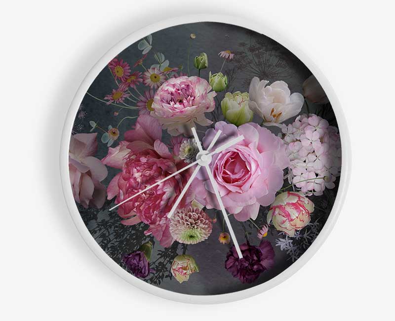 Realism Flowers Clock - Wallart-Direct UK