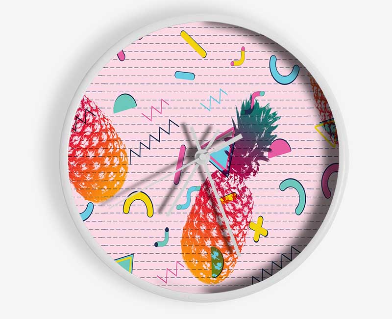 Pineapple Abstract Pattern Clock - Wallart-Direct UK