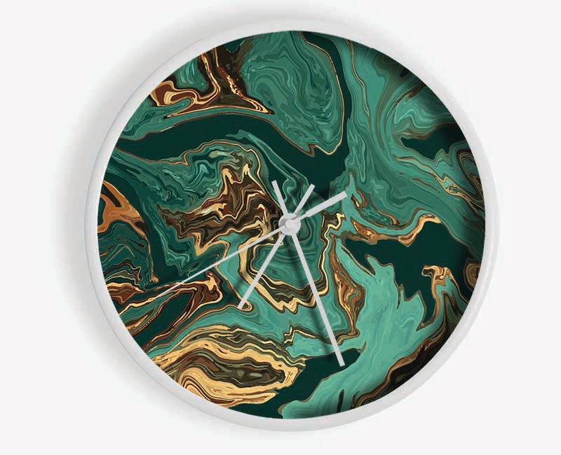 Green Fold To Gold Clock - Wallart-Direct UK