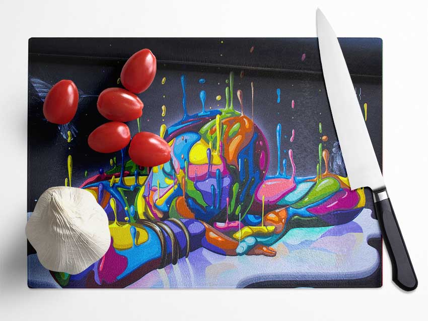 The Paint Slumber Glass Chopping Board