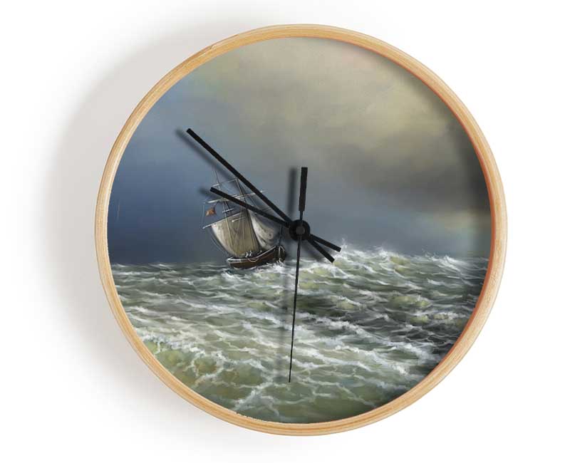 Rough Seas Ship Clock - Wallart-Direct UK