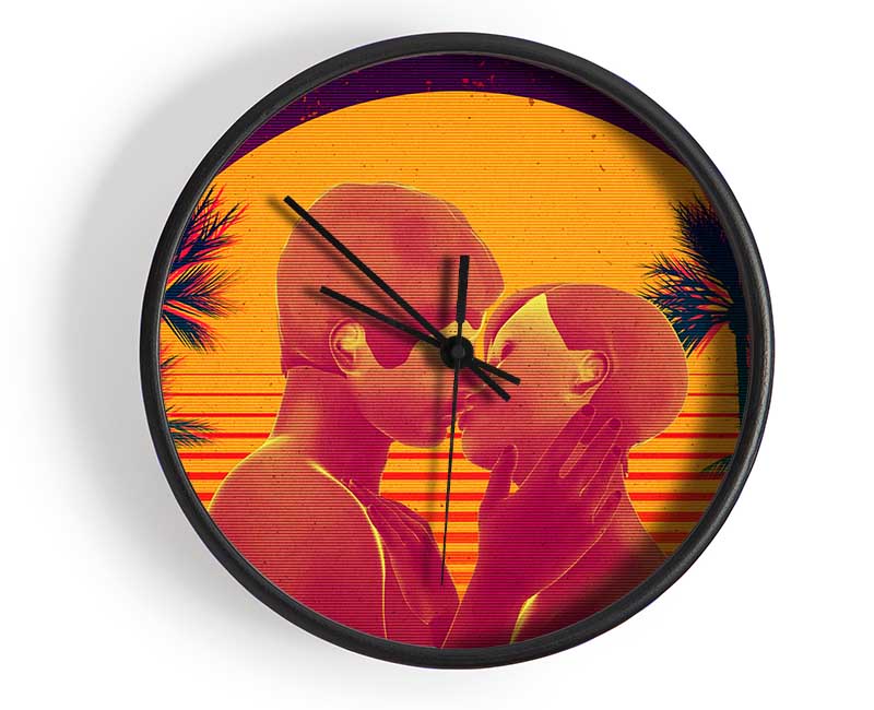 The Sunset Kiss Paradise Clock - Wallart-Direct UK