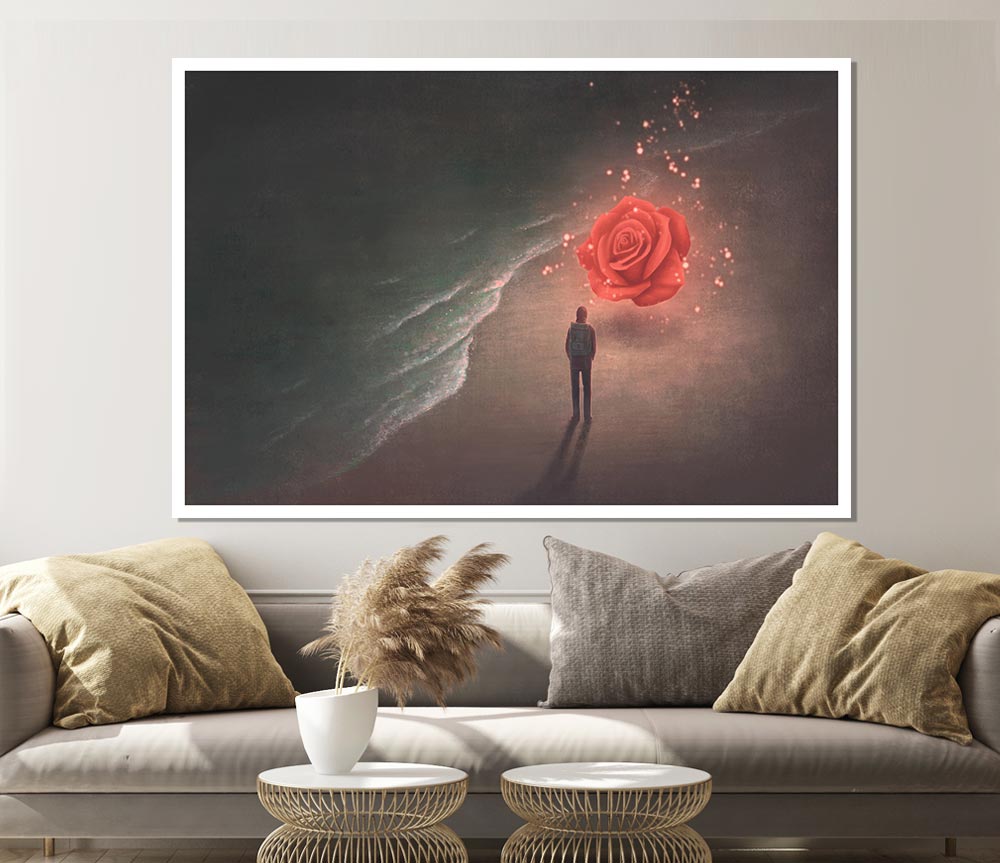 The Rose On The Beach Print Poster Wall Art