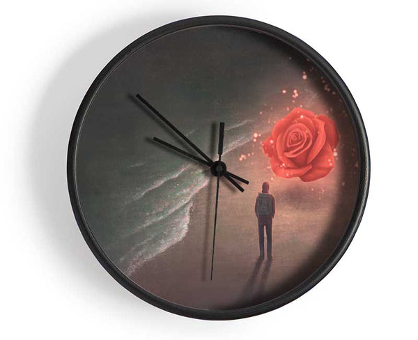 The Rose On The Beach Clock - Wallart-Direct UK