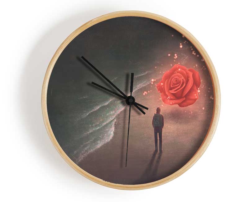 The Rose On The Beach Clock - Wallart-Direct UK