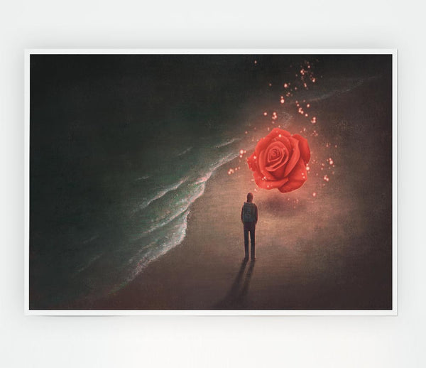 The Rose On The Beach Print Poster Wall Art