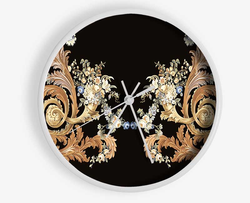 The Vintage Floral Pattern Clock - Wallart-Direct UK