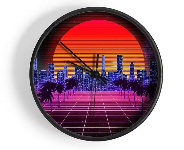 Sunshine City Retro Clock - Wallart-Direct UK