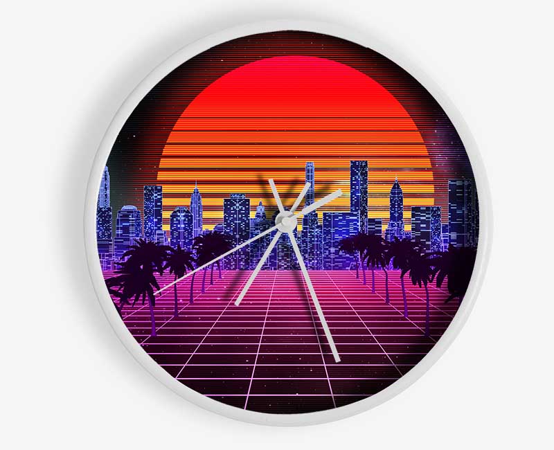 Sunshine City Retro Clock - Wallart-Direct UK