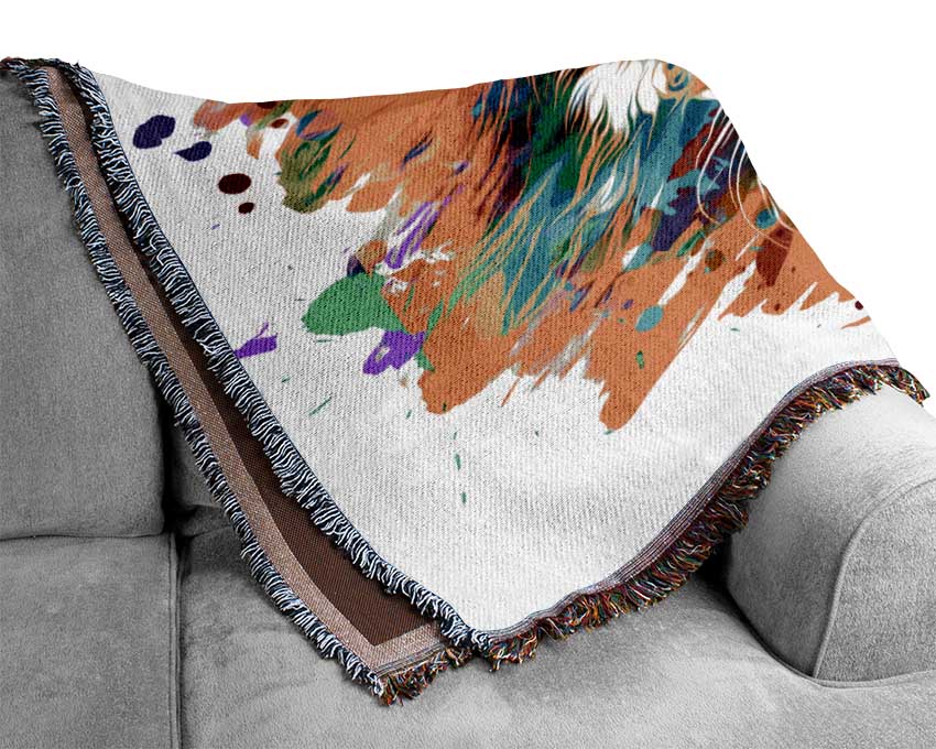 The Lion Splatter Woven Blanket