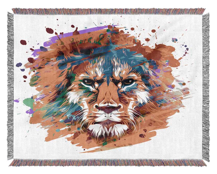 The Lion Splatter Woven Blanket