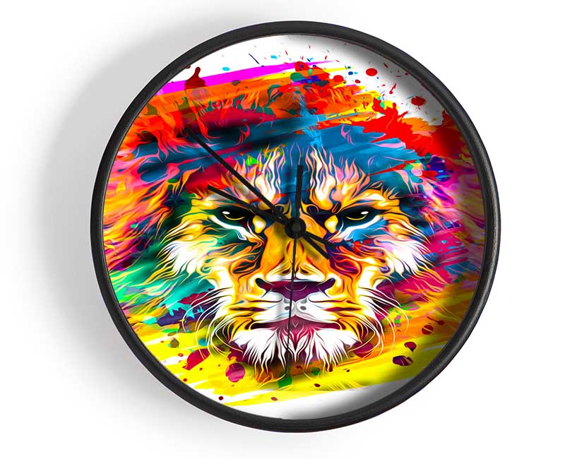 The Lion Splatter Clock - Wallart-Direct UK