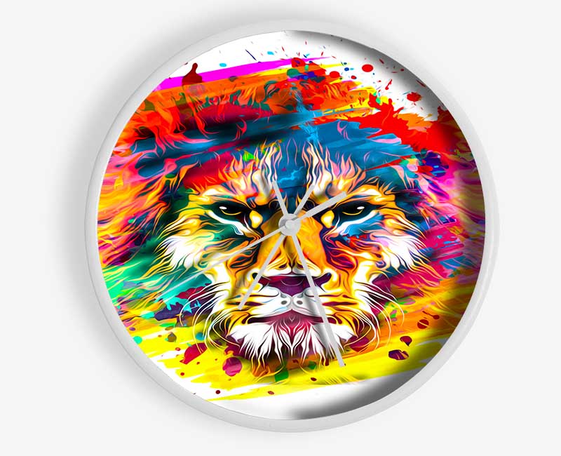 The Lion Splatter Clock - Wallart-Direct UK