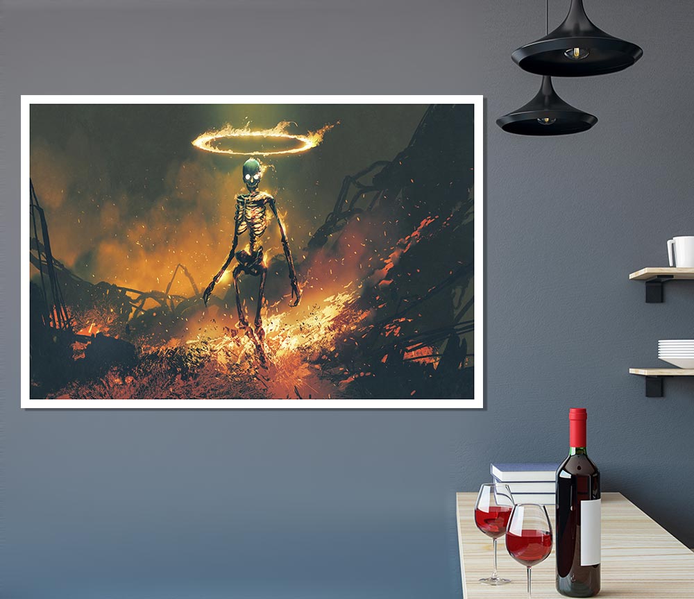 The Skeleton Warrior Print Poster Wall Art