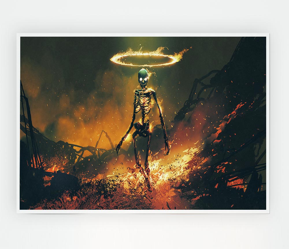 The Skeleton Warrior Print Poster Wall Art